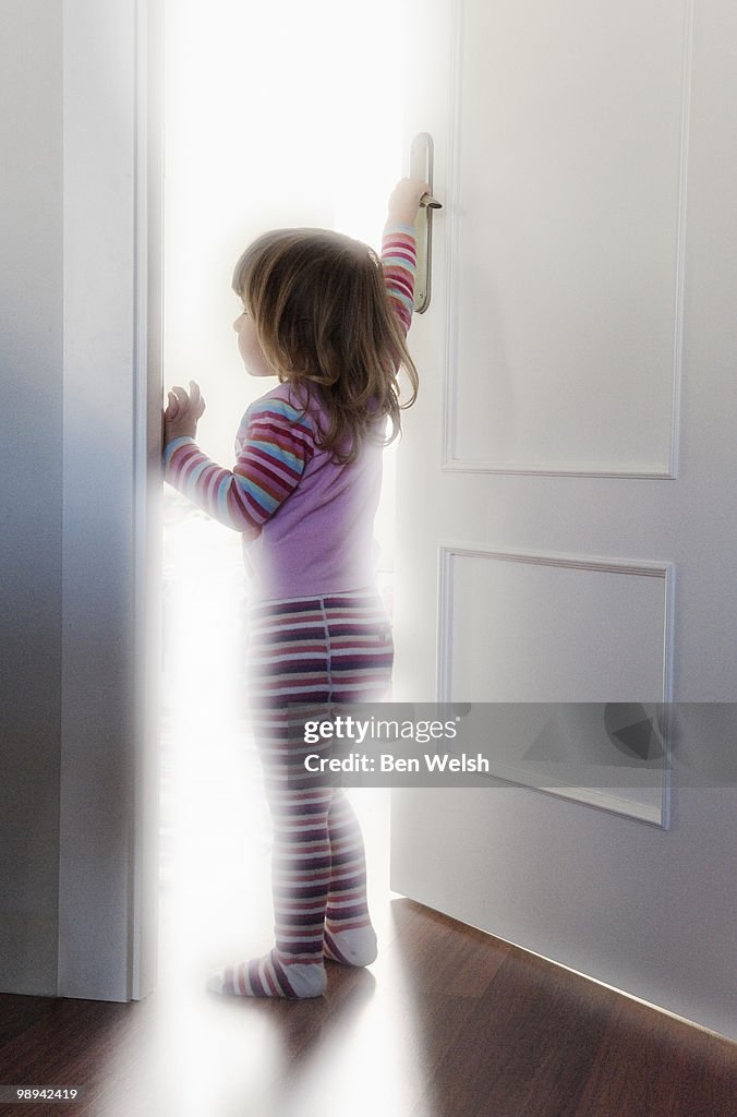 Child opening door