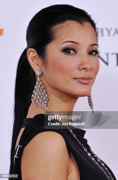 Actress Kelly Hu arrives at the 17th Annual Race To Erase MS Gala at the Hyatt Regency Century Plaza on May 7, 2010 in Century City, California.