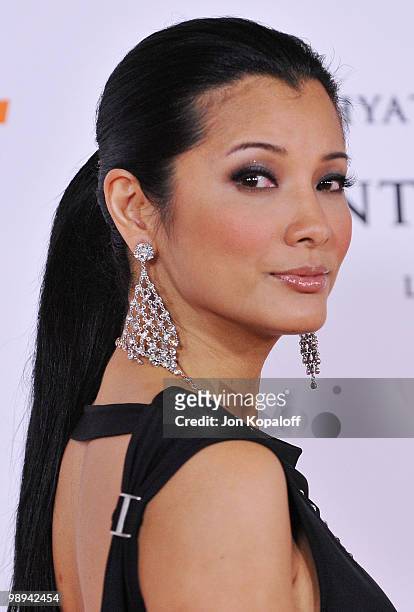 Actress Kelly Hu arrives at the 17th Annual Race To Erase MS Gala at the Hyatt Regency Century Plaza on May 7, 2010 in Century City, California.