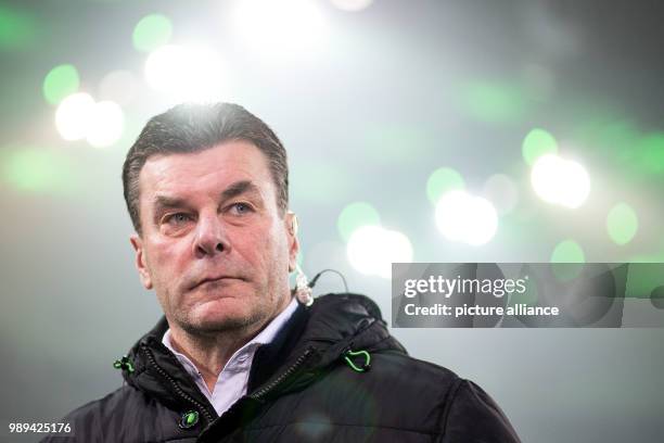 Gladbach's coach Dieter Hecking, photographed prior to the German DFB Cup soccer match between Borussia Moenchengladbach and Bayer Leverkusen in...