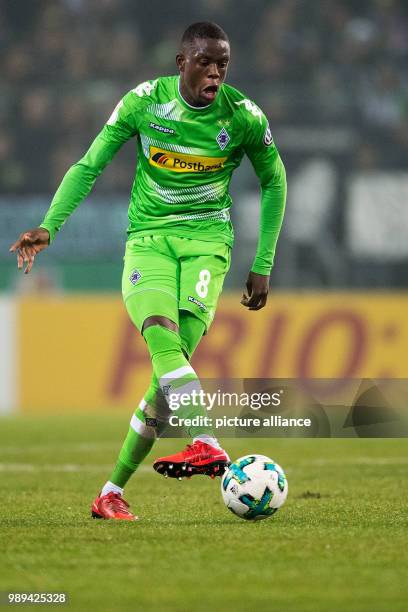 Gladbach's Denis Zakaria in action during the German DFB Cup soccer match between Borussia Moenchengladbach and Bayer Leverkusen in Borussia-Park in...