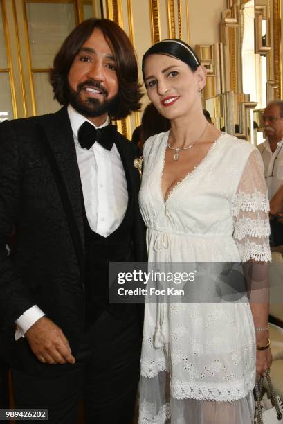 Designer Hany El Behairy and Sylvie Ortega Munos attend the Hany El Behairy Show As part of 25th Oriental Fashion Haute Couture Fall Winter 2018/2019...