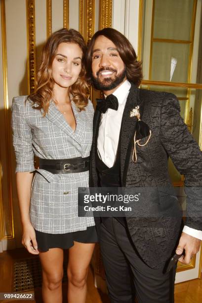 Designer Hany El Behairy and actress Elisa Bachir Bey attend the the Hany El Behairy Show As part of 25th Oriental Fashion Haute Couture Fall Winter...