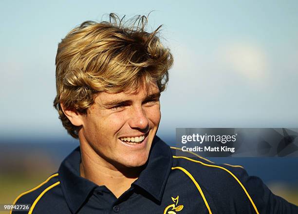 Berrick Barnes speaks to the media during an ARU press conference to announce the sale of tickets for the upcoming international rugby season...