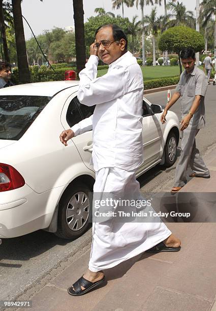 Home Minister P. Chidambaram at Parliament House in New Delhi on Friday, May 7, 2010.