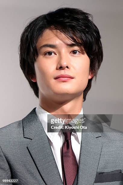Actor Masaki Okada attends the NTT DoCoMo Inc.'s new TV commercial press conference at Grand Hyatt Tokyo on May 10, 2010 in Tokyo, Japan. NTT DoCoMo...