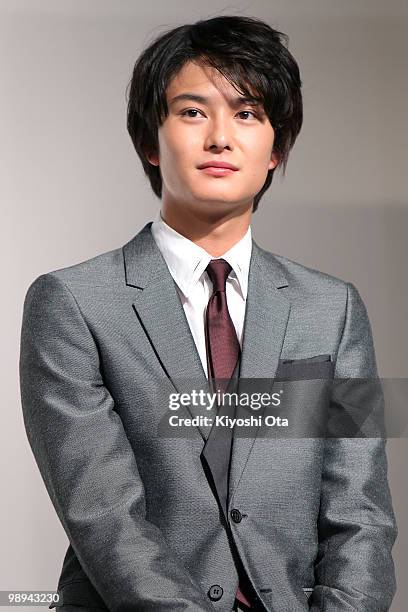 Actor Masaki Okada attends the NTT DoCoMo Inc.'s new TV commercial press conference at Grand Hyatt Tokyo on May 10, 2010 in Tokyo, Japan. NTT DoCoMo...