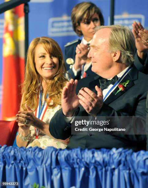 Actress Jane Seymourand actor James Keach attend the 25th annual Ellis Island Medals Of Honor Ceremony & Gala at the Ellis Island on May 8, 2010 in...