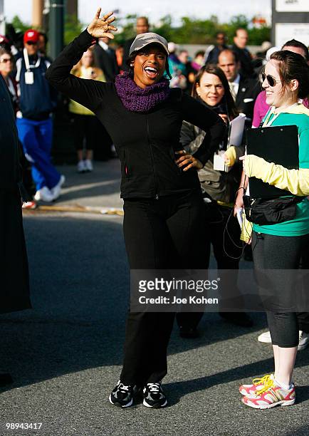 Jennifer Hudson attends a charity walk to celebrate the 10th anniversary of "O, The Oprah Magazine" on May 9, 2010 in New York City.