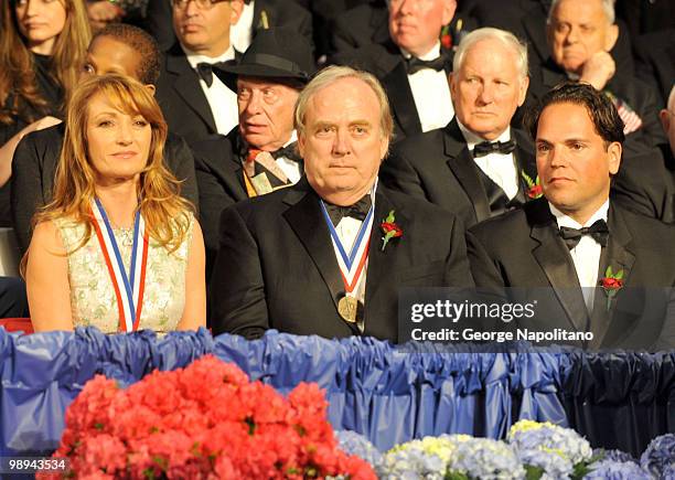 Actress Jane Seymour, actor James Keach and Mike Piazza attend the 25th annual Ellis Island Medals Of Honor Ceremony & Gala at the Ellis Island on...