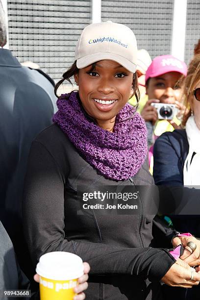 Jennifer Hudson attends a charity walk to celebrate the 10th anniversary of "O, The Oprah Magazine" on May 9, 2010 in New York City.