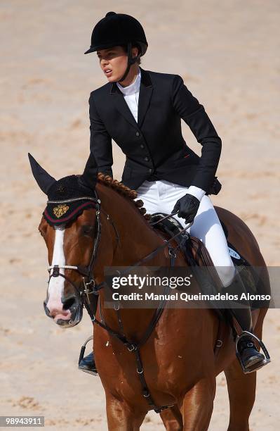Charlotte Casiraghi rides Ad Troy during day three of the Global Champions Tour 2010 at Ciudad de Las Artes y Las Ciencias on May 9, 2010 in...