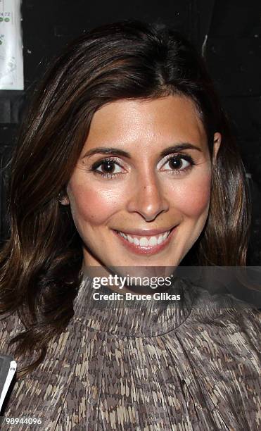 Jamie-Lynn Sigler poses backstage at the hit musial "In The Heights" on Broadway at The Richard Rogers Theater on May 9, 2010 in New York City.