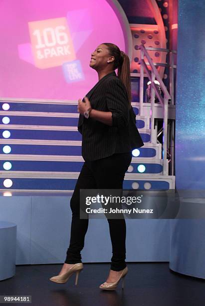 Queen Latifah visits BET's "106 & Park" at BET Studios on May 3, 2010 in New York City.