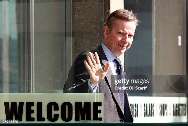 Michael Gove, the Conservative Shadow Secretary of State for Children, Schools and Families, arrives at his party's headquarters as talks between...