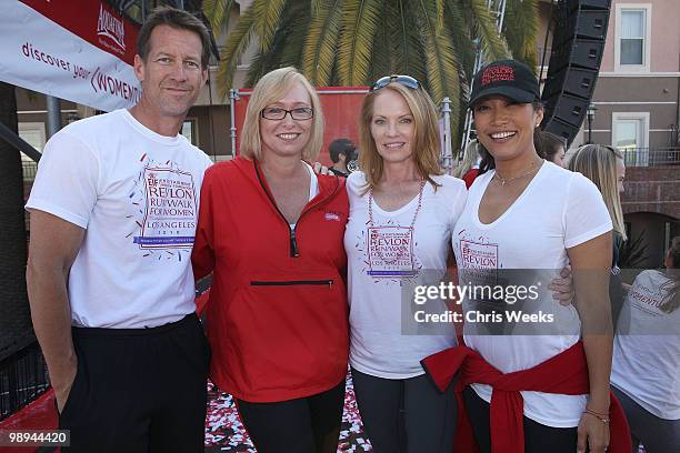 Actor James Denton, Donna Baird, actress Marg Helgenberger and Carrie Ann Inaba attend the 17th Annual EIF Revlon Run/Walk for Women on May 8, 2010...