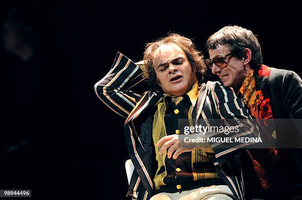 Lionel Peintre and Jean-Sebastien Bou play Des Rillettes and Monsieur Boulingrin, during a rehearsal of the opera "Les Boulingrin" directed by Jerome...