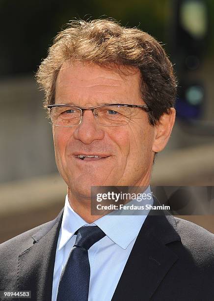 Fabio Capello attends photocall to launch England 2018 World Cup Bid book at Wembley Stadium on May 10, 2010 in London, England.