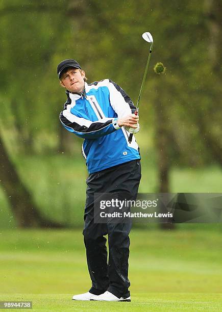 Andrew Turner of Knareborough Golf Club plays a shot from the 1st fairway during the Glenmuir PGA Professional Championship Regional Qualifier at...