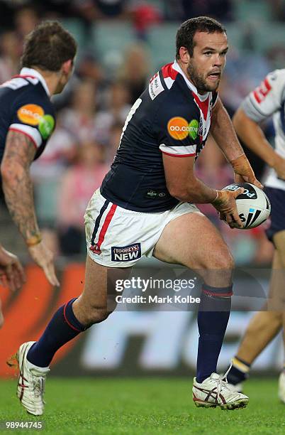 Nate Myles of the Roosters runs the ball during the round nine NRL match between the Sydney Roosters and the North Queensland Cowboys at Sydney...