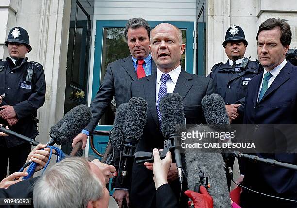 William Hague, British Conservative Party Shadow Foreign Secretary, George Osborne, Shadow Chancellor of the Exchequer, and Oliver Letwin...