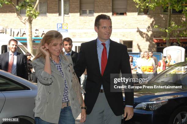 Princess Cristina of Spain and Inaki Urdangarin visit King Juan Carlos I of Spain at the Hospital Clinic after he had an operation to remove a benign...