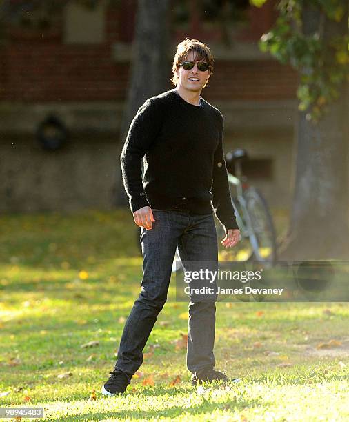 Tom Cruise visits Charles River Basin on October 10, 2009 in Cambridge, Massachusetts.