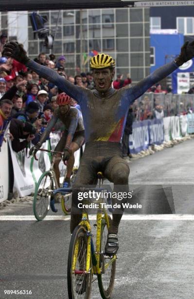 Cyclocross Wc Tabor 3/02/2001Cat Men Elite Homme1. Vervecken Erwinjoie Vreugde, Boue, Modder, Mud, Wereldkampioenschap Championnat Du Monde World...
