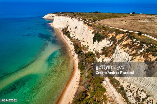 heraclea minoa cliffs in sicily, italy - sciacca stock pictures, royalty-free photos & images