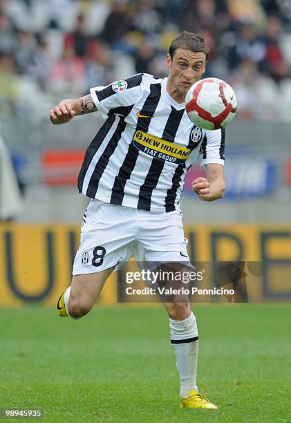 Claudio Marchisio of Juventus FC in action during the Serie A match between Juventus FC and Parma FC at Stadio Olimpico di Torino on May 9, 2010 in...