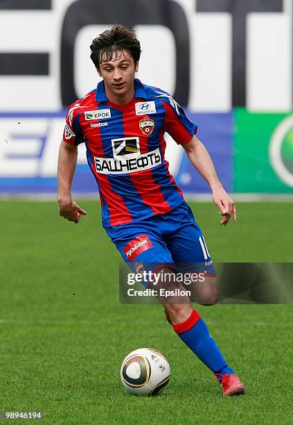 Alan Dzagoev of PFC CSKA Moscow in action during the Russian Football League Championship match between PFC CSKA Moscow and FC Terek Grozny at the...