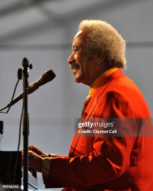 Allen Toussaint performs with his Jazzity Project in the Jazz Tent on day six of New Orleans Jazz & Heritage Festival on May 1, 2010 in New Orleans,...