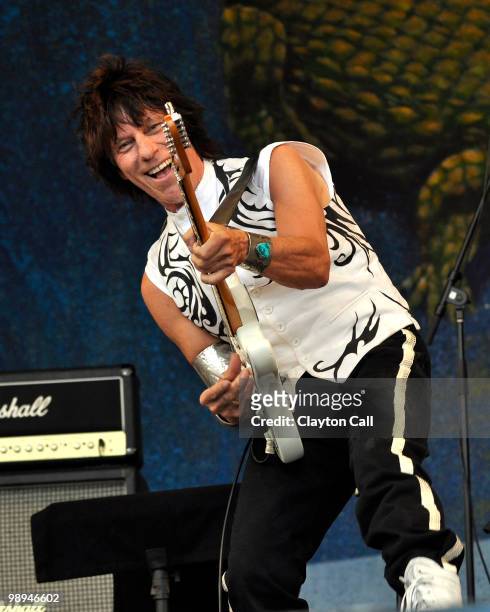 Jeff Beck performs at the Gentilly Stage on day six of New Orleans Jazz & Heritage Festival on May 1, 2010 in New Orleans, Louisiana.
