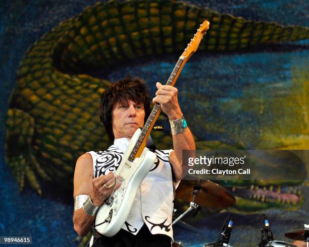 Jeff Beck performs at the Gentilly Stage on day six of New Orleans Jazz & Heritage Festival on May 1, 2010 in New Orleans, Louisiana.