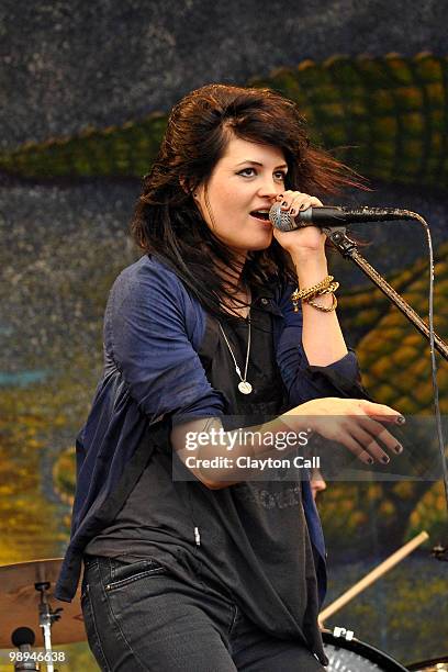 Alison Mosshart performs with The Dead Weather at the Gentilly Stage on day seven of New Orleans Jazz & Heritage Festival on May 2, 2010 in New...