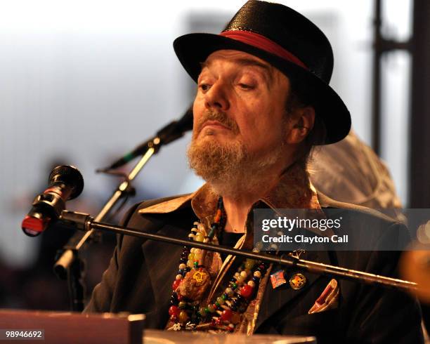 Dr John performs with Davell Crawford in the Blues Tent on day two of New Orleans Jazz & Heritage Festival on April 24, 2010 in New Orleans,...