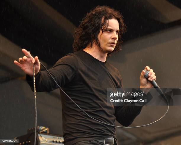 Jack White performs with The Dead Weather at the Gentilly Stage on day seven of New Orleans Jazz & Heritage Festival on May 2, 2010 in New Orleans,...