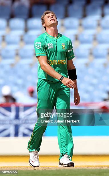 Dale Steyn of South Africa looks despondent as runs are scored of his bowling during the ICC World Twenty20 Super Eight match between Pakistan and...