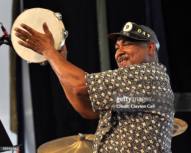 Shannon Powell performs in the Jazz Tent on day four of New Orleans Jazz & Heritage Festival on April 29, 2010 in New Orleans, Louisiana.