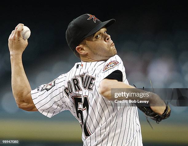 Pitcher Wandy Rodriguez the Houston Astros throws against the Arizona Diamondbacks at Minute Maid Park on May 6, 2010 in Houston, Texas.