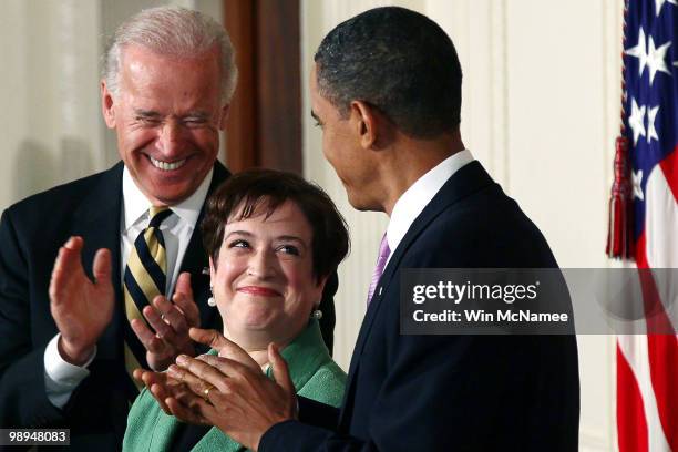 President Barack Obama is joined by Vice President Joe Biden while introducing Solicitor General Elena Kagan as his choice to be the nation�s 112th...