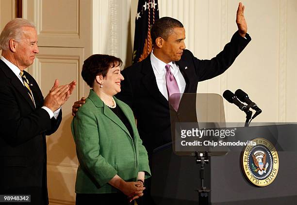 President Barack Obama is joined by Vice President Joe Biden while introducing Solicitor General Elena Kagan as his choice to be the nation's 112th...