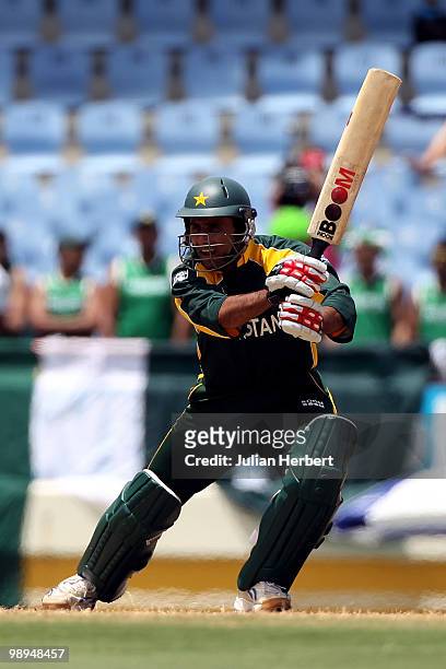 Abdul Razzaq of Pakistan in action during the ICC World Twenty20 Super Eight match between Pakistan and South Africa played at the Beausejour Cricket...