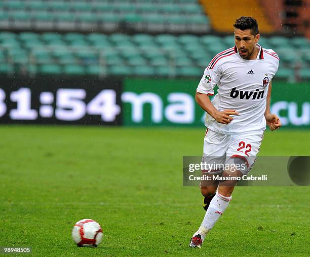 Marco Borriello of AC Milan in action during the Serie A match between Genoa CFC and AC Milan at Stadio Luigi Ferraris on May 9, 2010 in Genoa, Italy.