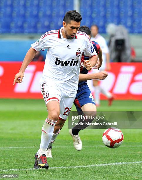 Marco Borriello of AC Milan in action during the Serie A match between Genoa CFC and AC Milan at Stadio Luigi Ferraris on May 9, 2010 in Genoa, Italy.