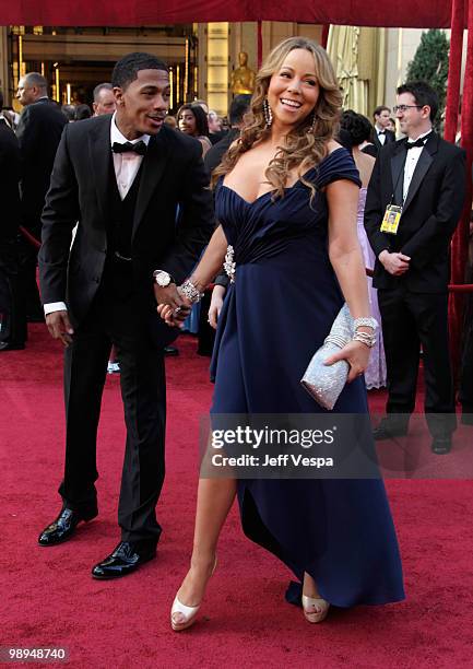 Singer Nick Cannon and singer/actress Mariah Carey arrives at the 82nd Annual Academy Awards held at the Kodak Theatre on March 7, 2010 in Hollywood,...