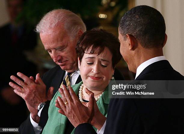 President Barack Obama is joined by Vice President Joe Biden while introducing Solicitor General Elena Kagan as his choice to be the nation�s 112th...