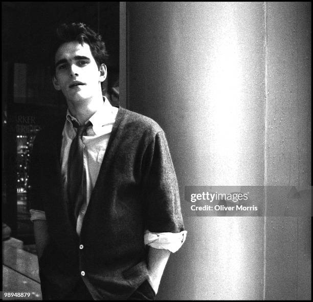 Portrait of American actor Matt Dillon as he poses on 57th Street, New York,New York, mid 1980s.