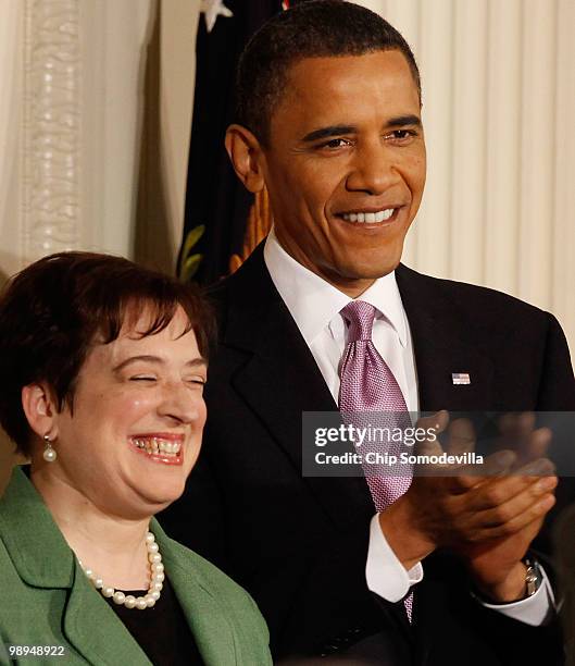 President Barack Obama applauds for Solicitor General Elena Kagan after he announced her as his choice to be the nation's 112th Supreme Court justice...