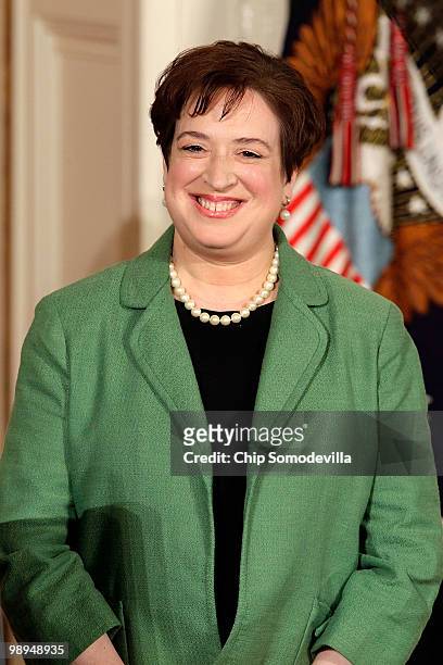 Solicitor General Elena Kagan smiles after U.S. President Barack Obama announced her as his choice to be the nation's 112th Supreme Court justice...